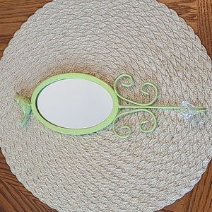 Decorative wall hook, mirrored, bird feature.